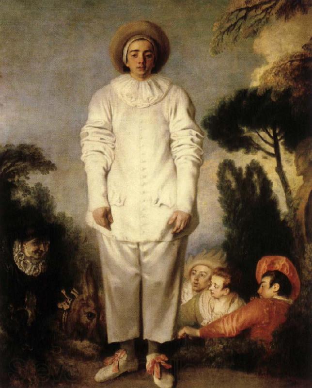 Jean-Antoine Watteau Gilles or Pierrot Norge oil painting art